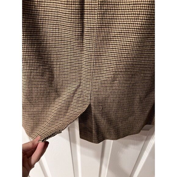 LL Bean Skirt Womens Sz 12P Houndstooth Equestrian Classic Fit Vintage Tan Brown - Picture 7 of 9